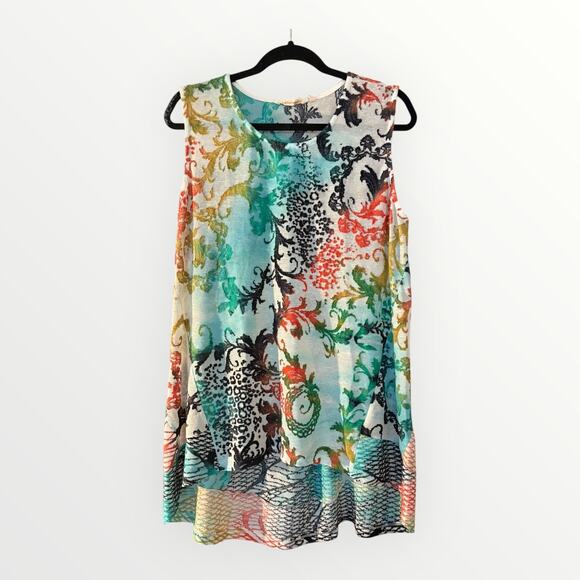 Soft Surroundings Tops - Soft Surroundings Textured Light Knit Tank Top Tunic XL Abstract Artsy Whimsey